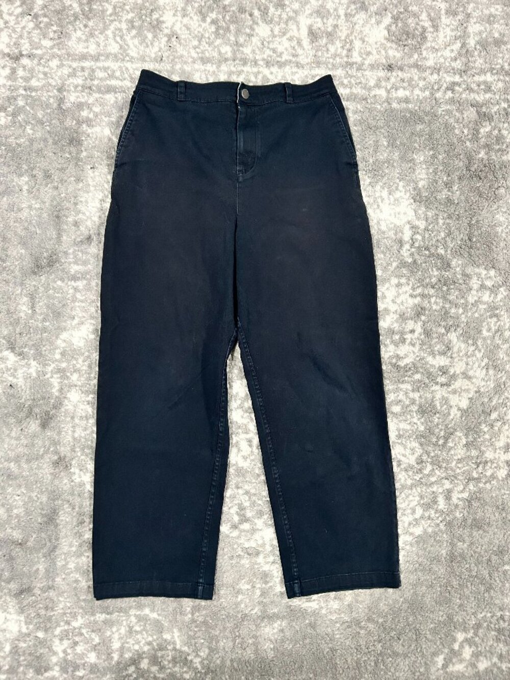 Navy Blue Relaxed Straight Leg Chino Pants Casual Y2K Menswear